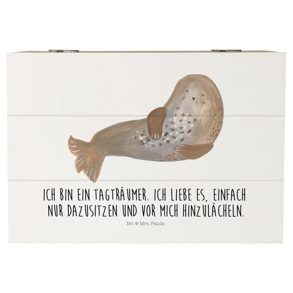 Holzkiste Robbe Lachen Holzkiste, Kiste, Schatzkiste, Truhe, Schatulle, XXL, Erinnerungsbox, Erinnerungskiste, Dekokiste, Aufbewahrungsbox, Geschenkbox, Geschenkdose, Tiermotive, Gute Laune, lustige Sprüche, Tiere, Robbe, Robben, Seehund, Strand, Meerestier, Ostsee, Nordsee