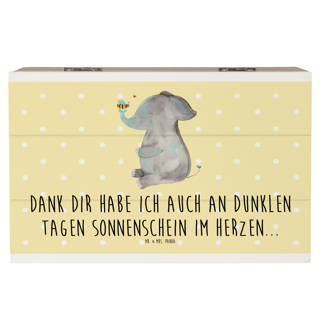 Holzkiste Elefant & Biene Holzkiste, Kiste, Schatzkiste, Truhe, Schatulle, XXL, Erinnerungsbox, Erinnerungskiste, Dekokiste, Aufbewahrungsbox, Geschenkbox, Geschenkdose, Tiermotive, Gute Laune, lustige Sprüche, Tiere, Elefant, Biene, Liebe, Liebesbeweis, Jahrestag, Liebesgeschenk, Heiratsantrag, Hochzeitsgeschenk, Liebesspruch