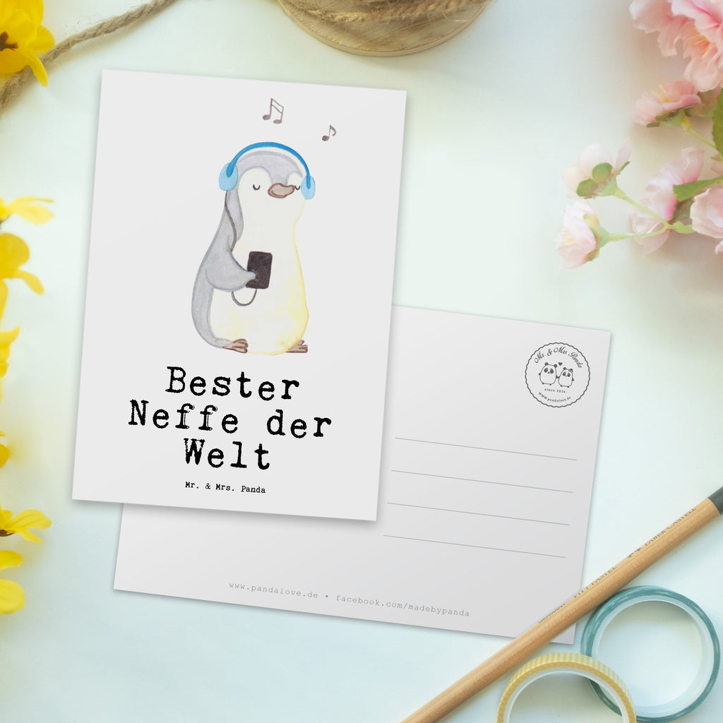 Postkarte Pinguin Bester Neffe der Welt Postkarte, Karte, Geschenkkarte, Grußkarte, Einladung, Ansichtskarte, Geburtstagskarte, Einladungskarte, Dankeskarte, Ansichtskarten, Einladung Geburtstag, Einladungskarten Geburtstag, für, Dankeschön, Geschenk, Schenken, Geburtstag, Geburtstagsgeschenk, Geschenkidee, Danke, Bedanken, Mitbringsel, Freude machen, Geschenktipp, Neffe, Onkel, Tante, Patentante, Patentonkel, Patenkind, Taufe, Sohn der Schwester, Sohn des Bruders, Bester