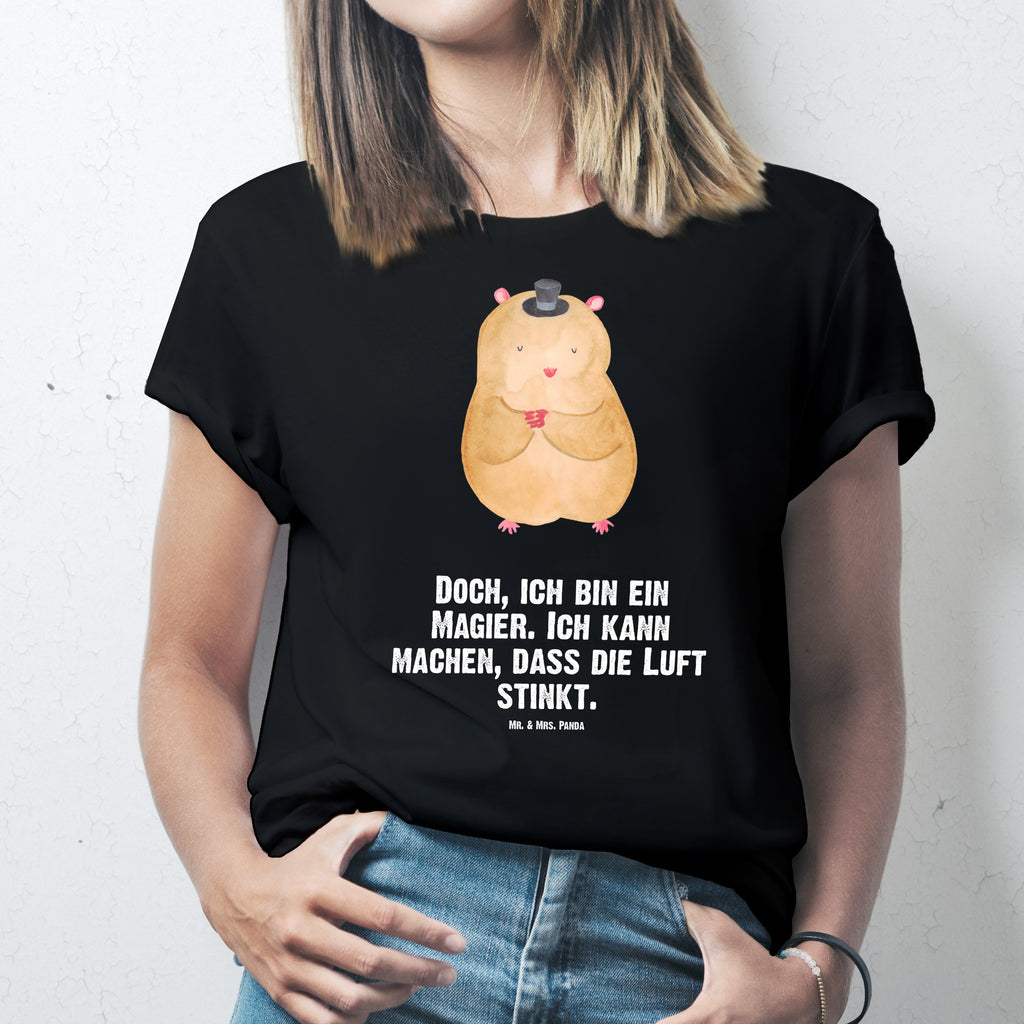 T-Shirt Standard Hamster mit Hut T-Shirt, Shirt, Tshirt, Lustiges T-Shirt, T-Shirt mit Spruch, Party, Junggesellenabschied, Jubiläum, Geburstag, Herrn, Damen, Männer, Frauen, Schlafshirt, Nachthemd, Sprüche, Tiermotive, Gute Laune, lustige Sprüche, Tiere, Hamster, Hut, Magier, Zylinder, Zwerghamster, Zauberer