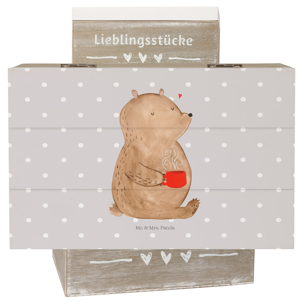 Holzkiste Bär Kaffee Holzkiste, Kiste, Schatzkiste, Truhe, Schatulle, XXL, Erinnerungsbox, Erinnerungskiste, Dekokiste, Aufbewahrungsbox, Geschenkbox, Geschenkdose, Bär, Teddy, Teddybär, Kaffee, Coffee, Bären, guten Morgen, Morgenroutine, Welt erobern, Welt retten, Motivation