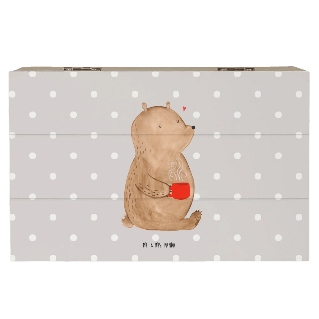 Holzkiste Bär Kaffee Holzkiste, Kiste, Schatzkiste, Truhe, Schatulle, XXL, Erinnerungsbox, Erinnerungskiste, Dekokiste, Aufbewahrungsbox, Geschenkbox, Geschenkdose, Bär, Teddy, Teddybär, Kaffee, Coffee, Bären, guten Morgen, Morgenroutine, Welt erobern, Welt retten, Motivation