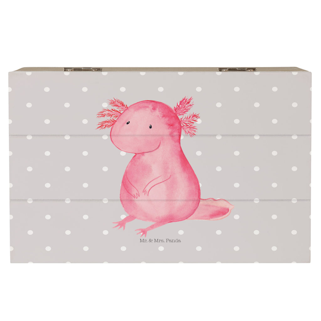 Holzkiste Axolotl null Holzkiste, Kiste, Schatzkiste, Truhe, Schatulle, XXL, Erinnerungsbox, Erinnerungskiste, Dekokiste, Aufbewahrungsbox, Geschenkbox, Geschenkdose, Axolotl, Molch, Axolot, vergnügt, fröhlich, zufrieden, Lebensstil, Weisheit, Lebensweisheit, Liebe, Freundin