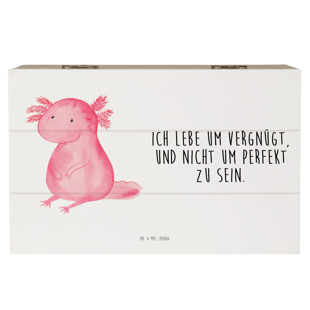 Holzkiste Axolotl null Holzkiste, Kiste, Schatzkiste, Truhe, Schatulle, XXL, Erinnerungsbox, Erinnerungskiste, Dekokiste, Aufbewahrungsbox, Geschenkbox, Geschenkdose, Axolotl, Molch, Axolot, vergnügt, fröhlich, zufrieden, Lebensstil, Weisheit, Lebensweisheit, Liebe, Freundin