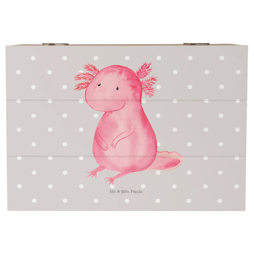 Holzkiste Axolotl null Holzkiste, Kiste, Schatzkiste, Truhe, Schatulle, XXL, Erinnerungsbox, Erinnerungskiste, Dekokiste, Aufbewahrungsbox, Geschenkbox, Geschenkdose, Axolotl, Molch, Axolot, vergnügt, fröhlich, zufrieden, Lebensstil, Weisheit, Lebensweisheit, Liebe, Freundin