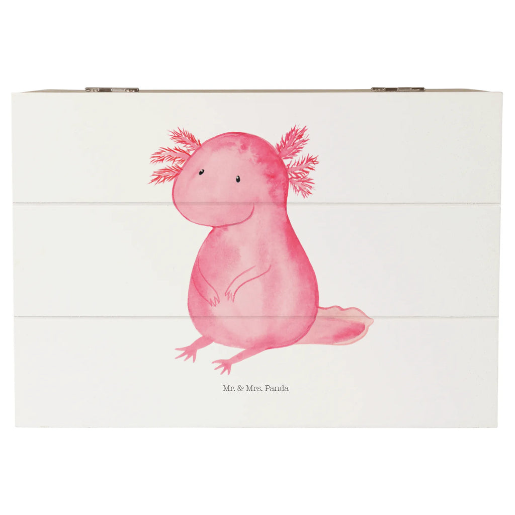 Holzkiste Axolotl null Holzkiste, Kiste, Schatzkiste, Truhe, Schatulle, XXL, Erinnerungsbox, Erinnerungskiste, Dekokiste, Aufbewahrungsbox, Geschenkbox, Geschenkdose, Axolotl, Molch, Axolot, vergnügt, fröhlich, zufrieden, Lebensstil, Weisheit, Lebensweisheit, Liebe, Freundin