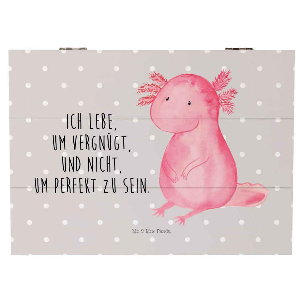 Holzkiste Axolotl null Holzkiste, Kiste, Schatzkiste, Truhe, Schatulle, XXL, Erinnerungsbox, Erinnerungskiste, Dekokiste, Aufbewahrungsbox, Geschenkbox, Geschenkdose, Axolotl, Molch, Axolot, vergnügt, fröhlich, zufrieden, Lebensstil, Weisheit, Lebensweisheit, Liebe, Freundin