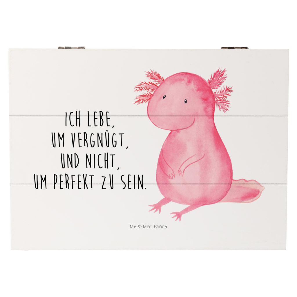 Holzkiste Axolotl null Holzkiste, Kiste, Schatzkiste, Truhe, Schatulle, XXL, Erinnerungsbox, Erinnerungskiste, Dekokiste, Aufbewahrungsbox, Geschenkbox, Geschenkdose, Axolotl, Molch, Axolot, vergnügt, fröhlich, zufrieden, Lebensstil, Weisheit, Lebensweisheit, Liebe, Freundin