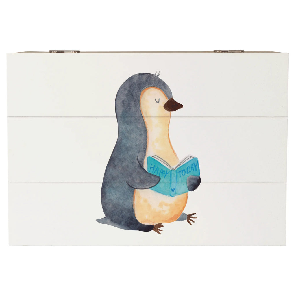 Holzkiste Pinguin Buch Holzkiste, Kiste, Schatzkiste, Truhe, Schatulle, XXL, Erinnerungsbox, Erinnerungskiste, Dekokiste, Aufbewahrungsbox, Geschenkbox, Geschenkdose, Pinguin, Pinguine, Buch, Lesen, Bücherwurm, Nichtstun, Faulenzen, Ferien, Urlaub, Freizeit