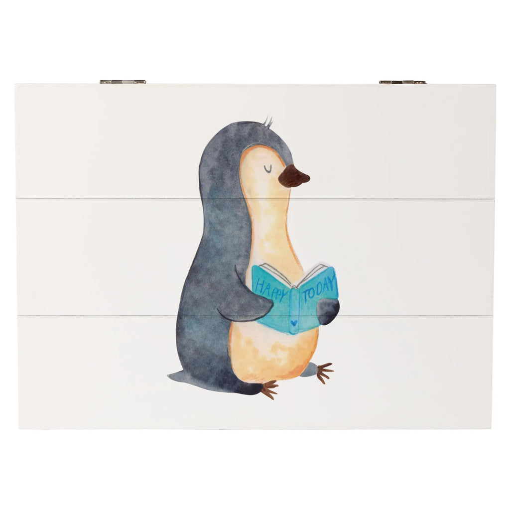 Holzkiste Pinguin Buch Holzkiste, Kiste, Schatzkiste, Truhe, Schatulle, XXL, Erinnerungsbox, Erinnerungskiste, Dekokiste, Aufbewahrungsbox, Geschenkbox, Geschenkdose, Pinguin, Pinguine, Buch, Lesen, Bücherwurm, Nichtstun, Faulenzen, Ferien, Urlaub, Freizeit