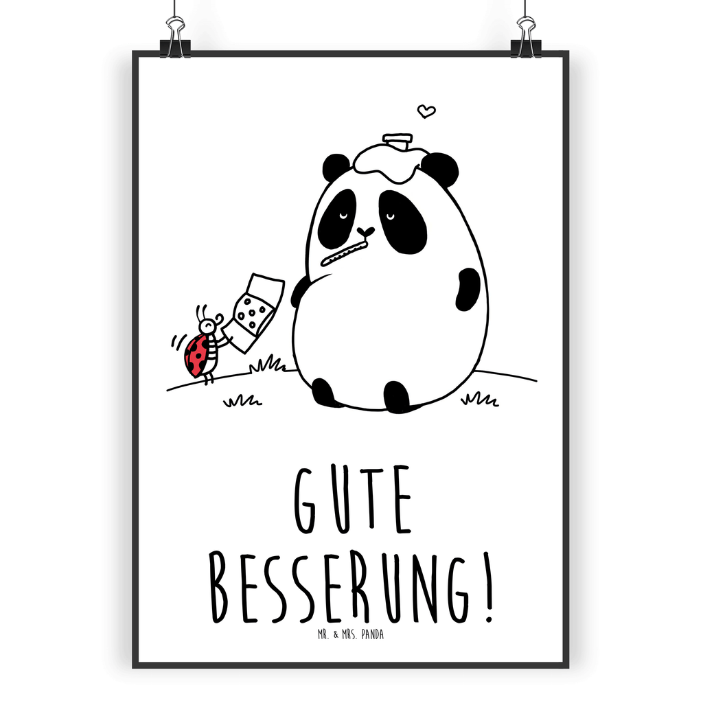 Poster Panda Gute Besserung Poster, Wandposter, Bild, Wanddeko, Küchenposter, Kinderposter, Wanddeko Bild, Raumdekoration, Wanddekoration, Handgemaltes Poster, Mr. & Mrs. Panda Poster, Designposter, Kunstdruck, Posterdruck