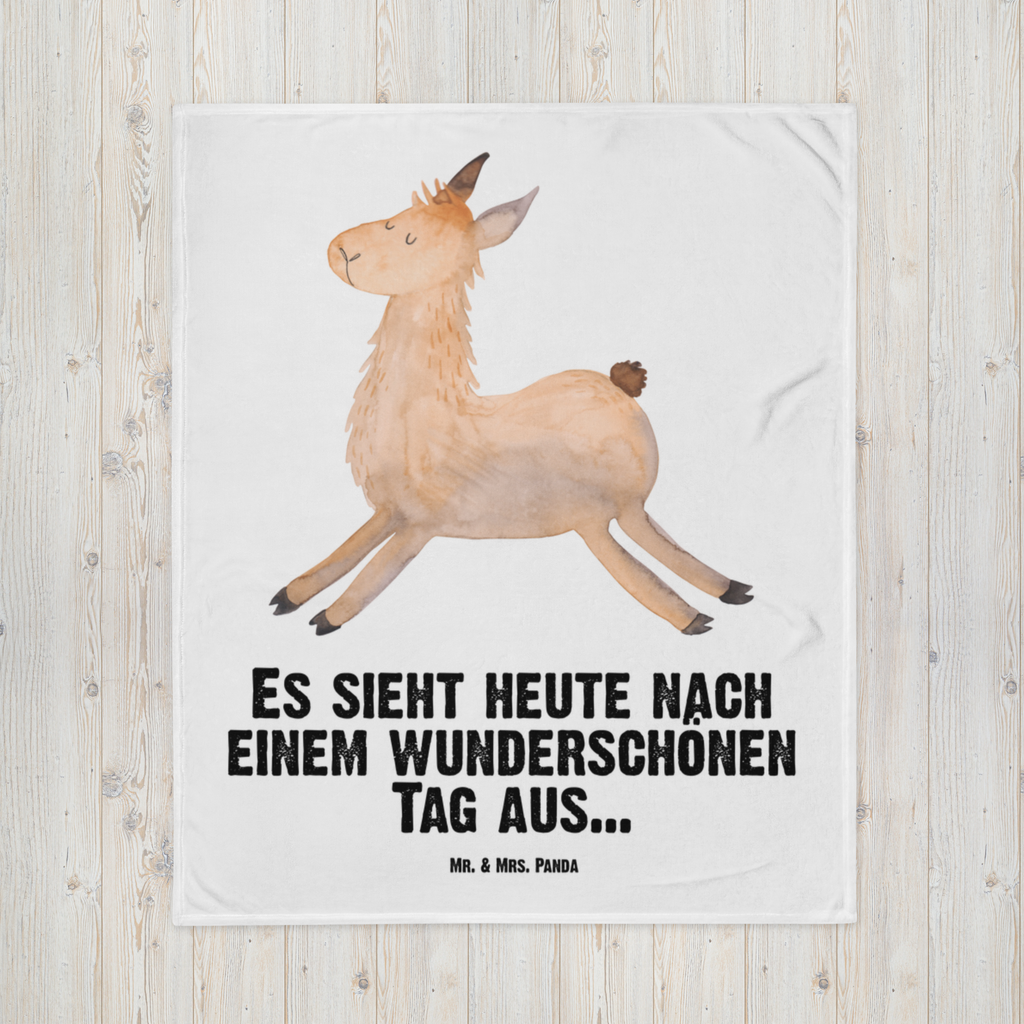 Babydecke Lama Springen Babydecke, Babygeschenk, Geschenk Geburt, Babyecke Kuscheldecke, Krabbeldecke, Lama, Alpaka, Lamas, Lieblingstag, Happy day, fröhlich, Glück, Freundin, Liebeskummer, Neustart, guten Morgen, Start, Prüfung, Abitur