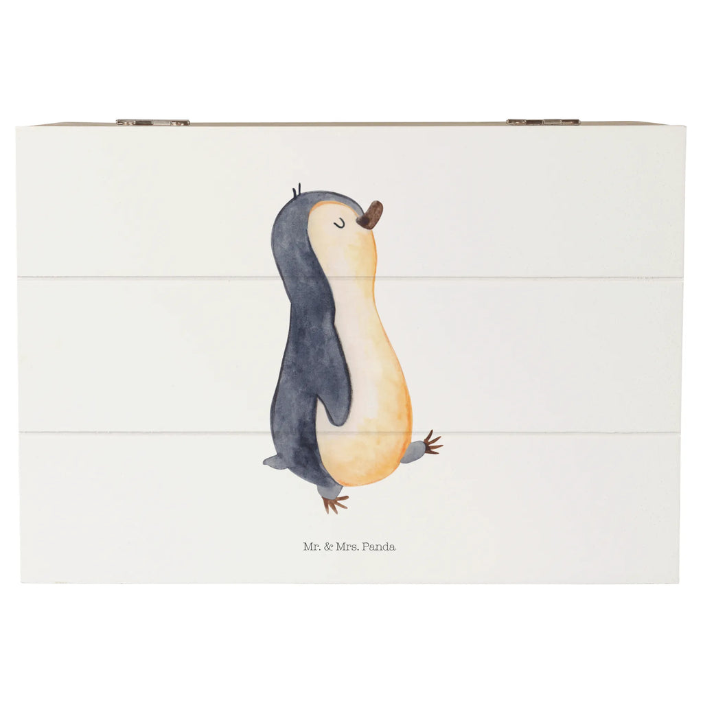 Holzkiste Pinguin marschieren Holzkiste, Kiste, Schatzkiste, Truhe, Schatulle, XXL, Erinnerungsbox, Erinnerungskiste, Dekokiste, Aufbewahrungsbox, Geschenkbox, Geschenkdose, Pinguin, Pinguine, Frühaufsteher, Langschläfer, Bruder, Schwester, Familie