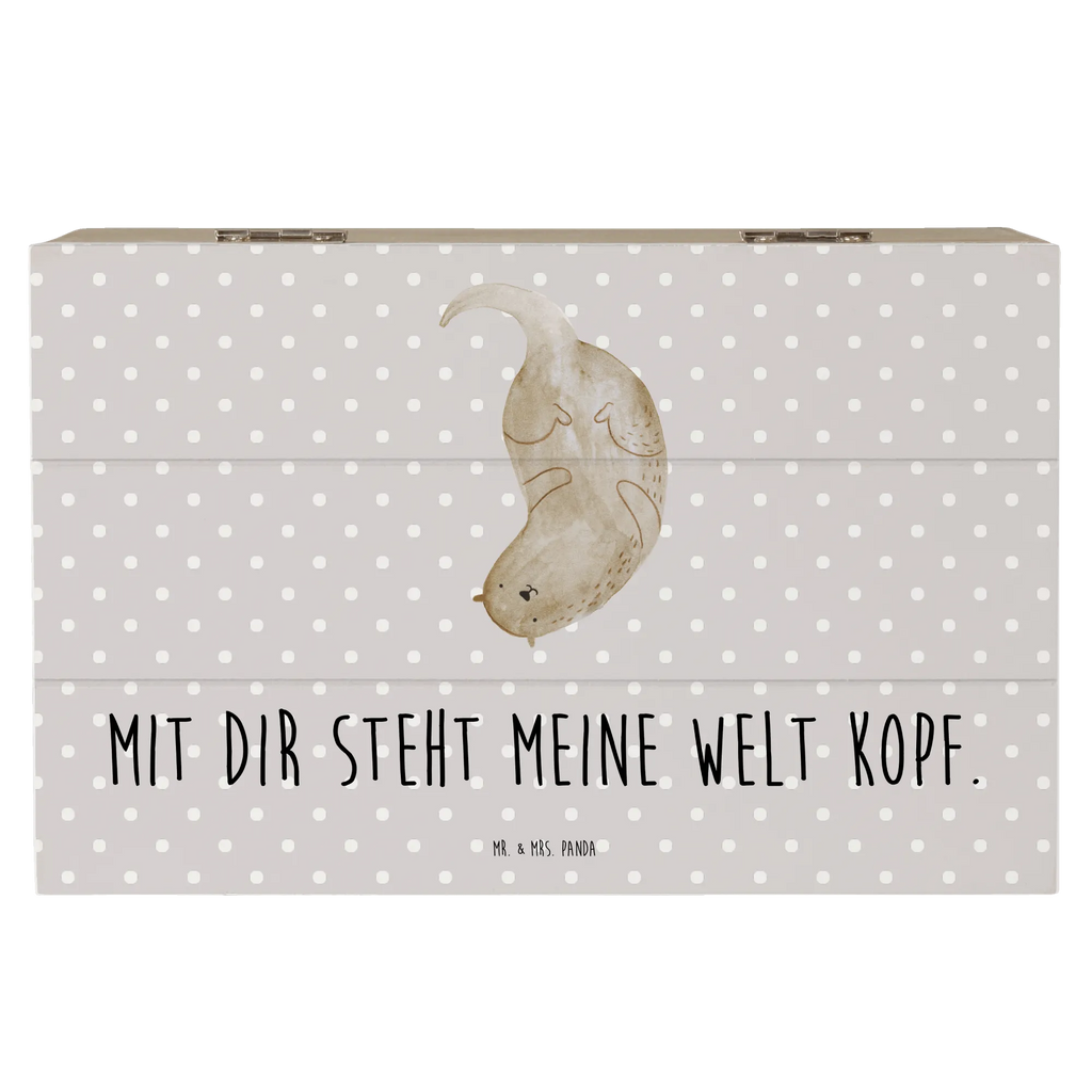 Holzkiste Otter Kopfüber Holzkiste, Kiste, Schatzkiste, Truhe, Schatulle, XXL, Erinnerungsbox, Erinnerungskiste, Dekokiste, Aufbewahrungsbox, Geschenkbox, Geschenkdose, Otter, Fischotter, Seeotter, Otter Seeotter See Otter