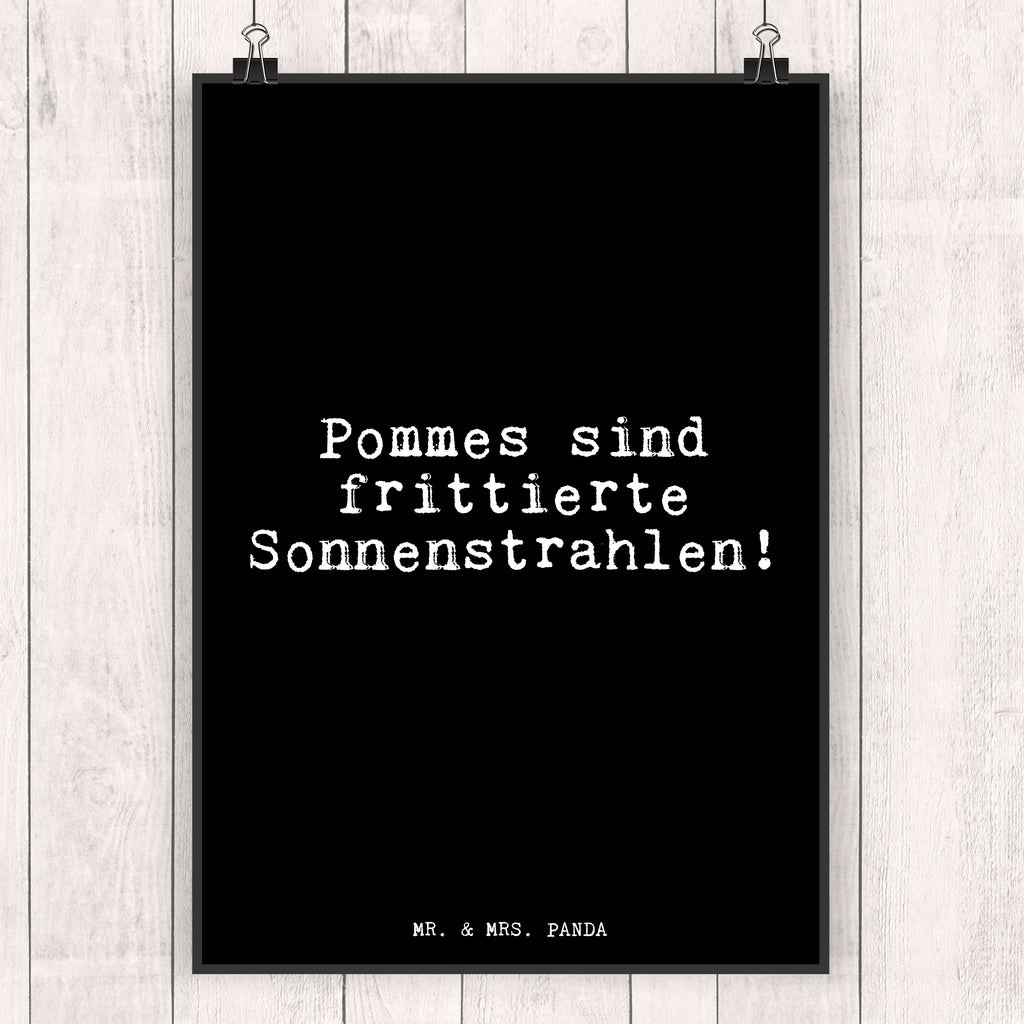 Poster Fun Talk Pommes sind frittierte Sonnenstrahlen! Poster, Wandposter, Bild, Wanddeko, Küchenposter, Kinderposter, Wanddeko Bild, Raumdekoration, Wanddekoration, Handgemaltes Poster, Mr. & Mrs. Panda Poster, Designposter, Kunstdruck, Posterdruck, Spruch, Sprüche, lustige Sprüche, Weisheiten, Zitate, Spruch Geschenke, Glizer Spruch Sprüche Weisheiten Zitate Lustig Weisheit Worte