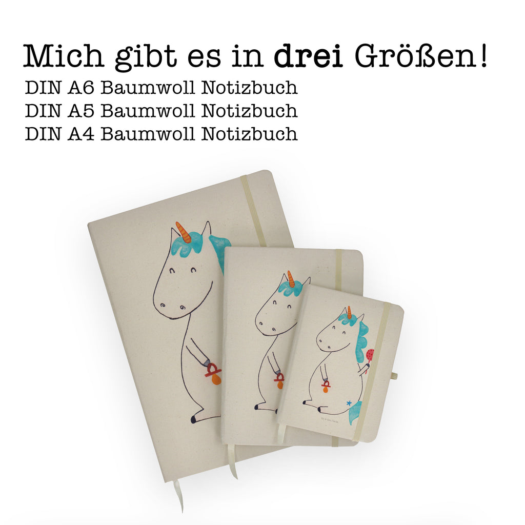 Baumwoll Notizbuch Einhorn Baby Notizen, Eintragebuch, Tagebuch, Notizblock, Adressbuch, Journal, Kladde, Skizzenbuch, Notizheft, Schreibbuch, Schreibheft, Einhorn, Einhörner, Einhorn Deko, Pegasus, Unicorn, Mutter, Geburt, Geburtstag, erstes Kind, Baby, Babyglück, Nachwuchs, Eltern, Party, Kind, Schnuller