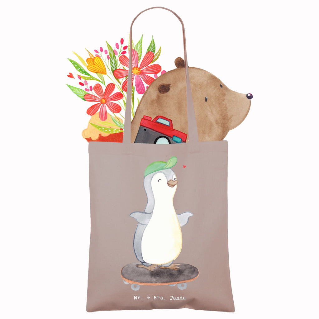 Tragetasche Pinguin Skateboarden Medizin Beuteltasche, Beutel, Einkaufstasche, Jutebeutel, Stoffbeutel, Tasche, Shopper, Umhängetasche, Strandtasche, Schultertasche, Stofftasche, Tragetasche, Badetasche, Jutetasche, Einkaufstüte, Laptoptasche, Geschenk, Sport, Sportart, Hobby, Schenken, Danke, Dankeschön, Auszeichnung, Gewinn, Sportler, Skateboarden, Skateboard fahren, Skaten, Skateboard, Skateplatz