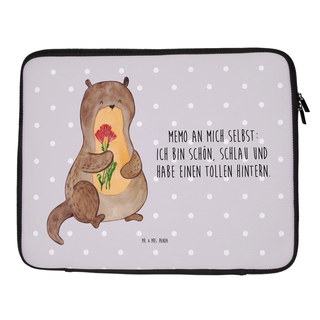 Notebook Tasche Otter Blumenstrauß Notebook Tasche, Laptop, Computertasche, Tasche, Notebook-Tasche, Notebook-Reisehülle, Notebook Schutz, Otter, Fischotter, Seeotter, Otter Seeotter See Otter