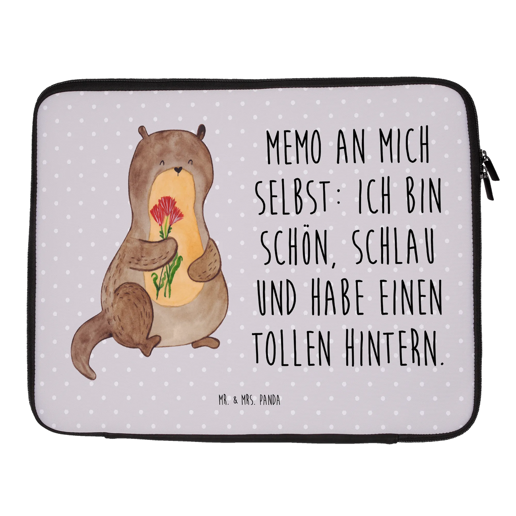 Notebook Tasche Otter Blumenstrauß Notebook Tasche, Laptop, Computertasche, Tasche, Notebook-Tasche, Notebook-Reisehülle, Notebook Schutz, Otter, Fischotter, Seeotter, Otter Seeotter See Otter