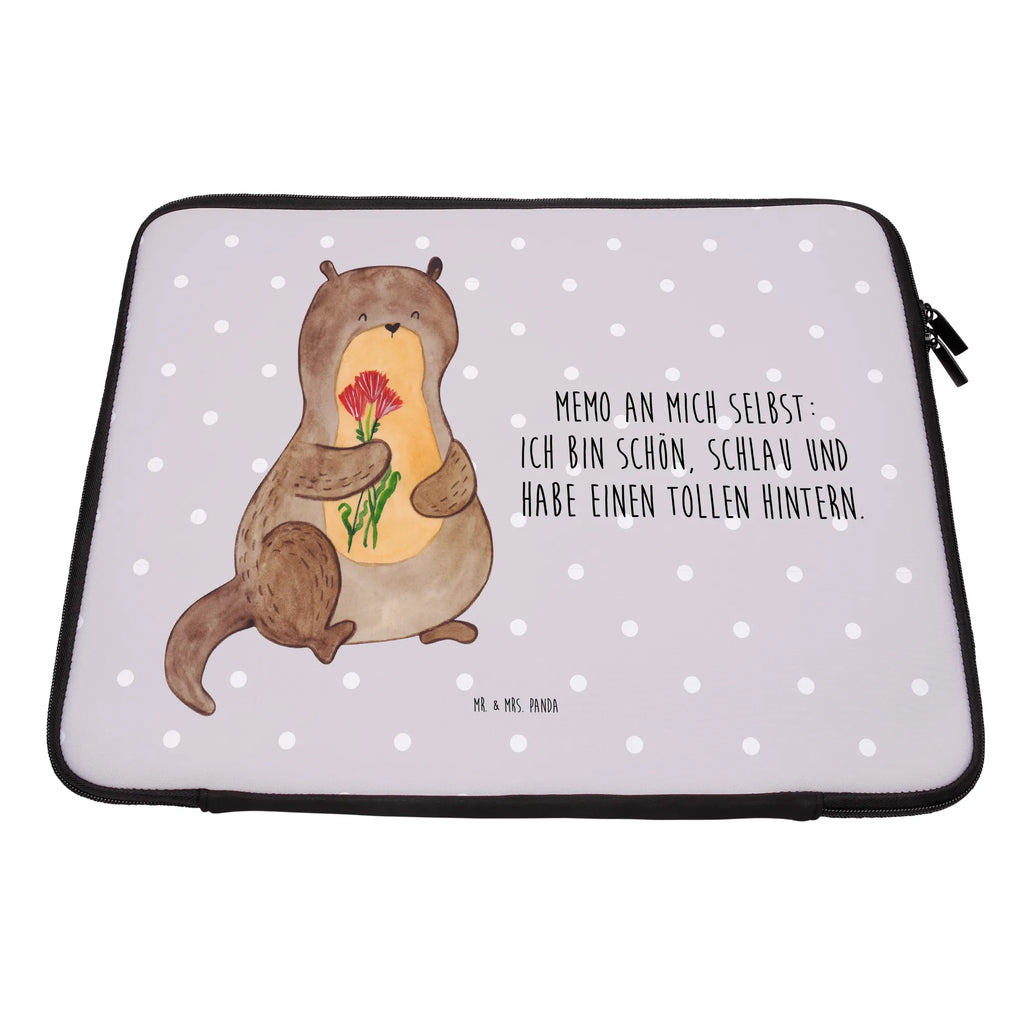 Notebook Tasche Otter Blumenstrauß Notebook Tasche, Laptop, Computertasche, Tasche, Notebook-Tasche, Notebook-Reisehülle, Notebook Schutz, Otter, Fischotter, Seeotter, Otter Seeotter See Otter