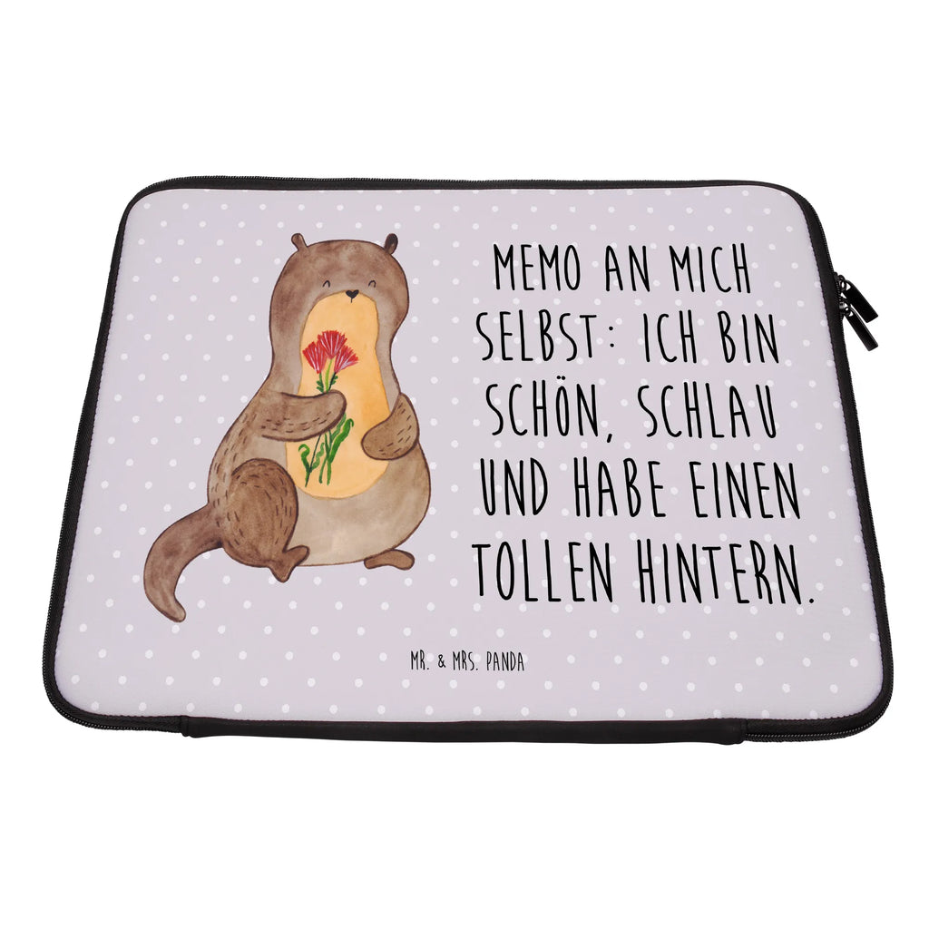 Notebook Tasche Otter Blumenstrauß Notebook Tasche, Laptop, Computertasche, Tasche, Notebook-Tasche, Notebook-Reisehülle, Notebook Schutz, Otter, Fischotter, Seeotter, Otter Seeotter See Otter