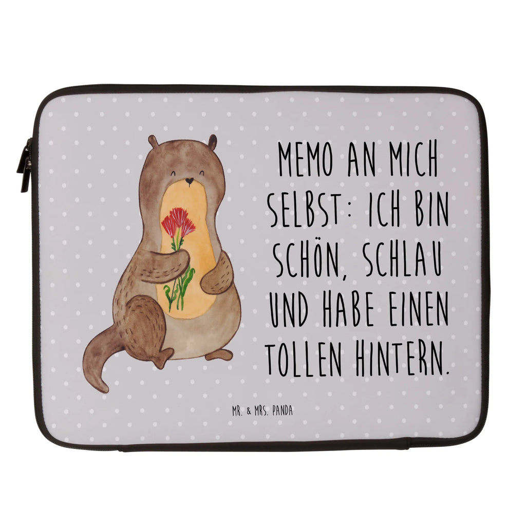 Notebook Tasche Otter Blumenstrauß Notebook Tasche, Laptop, Computertasche, Tasche, Notebook-Tasche, Notebook-Reisehülle, Notebook Schutz, Otter, Fischotter, Seeotter, Otter Seeotter See Otter