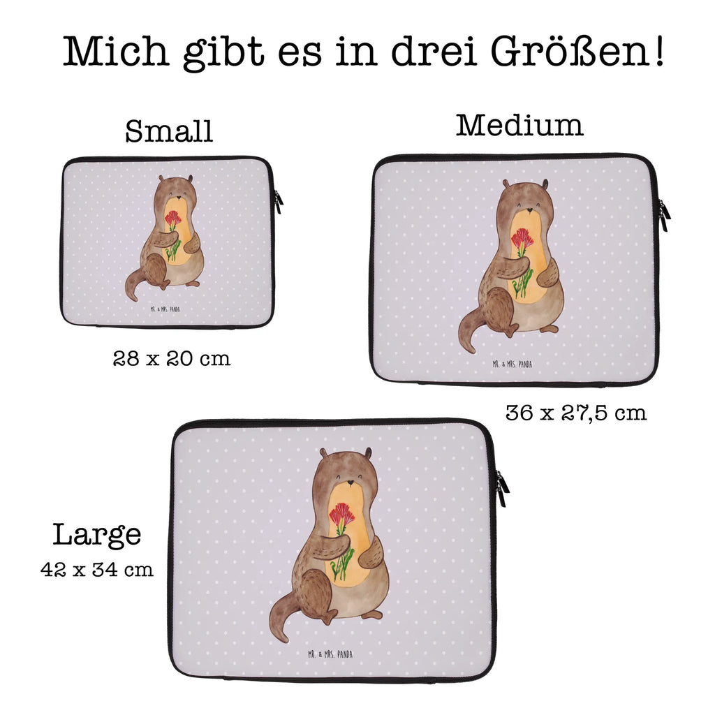 Notebook Tasche Otter Blumenstrauß Notebook Tasche, Laptop, Computertasche, Tasche, Notebook-Tasche, Notebook-Reisehülle, Notebook Schutz, Otter, Fischotter, Seeotter, Otter Seeotter See Otter