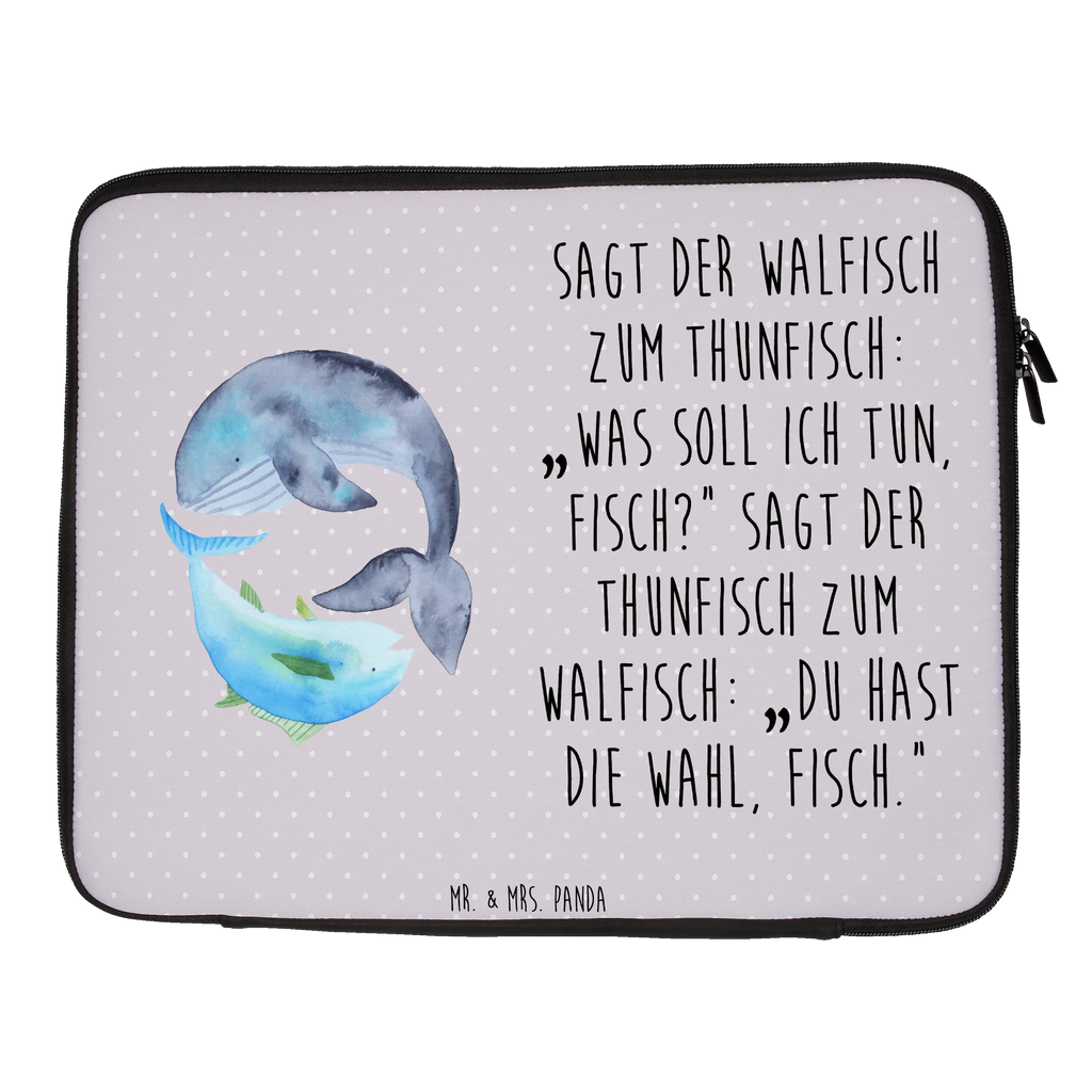 Notebook Tasche Walfisch Thunfisch Notebook Tasche, Laptop, Computertasche, Tasche, Notebook-Tasche, Notebook-Reisehülle, Notebook Schutz, Tiermotive, Gute Laune, lustige Sprüche, Tiere, Wal, Wahl, Tunfisch, Wortwitz lustig, Spruch lustig, Flachwitz, Witz, Spruch des Tages, Flachwitz Geschenk