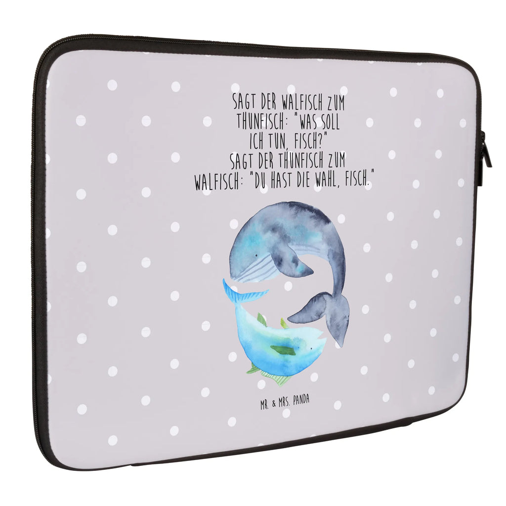 Notebook Tasche Walfisch Thunfisch Notebook Tasche, Laptop, Computertasche, Tasche, Notebook-Tasche, Notebook-Reisehülle, Notebook Schutz, Tiermotive, Gute Laune, lustige Sprüche, Tiere, Wal, Wahl, Tunfisch, Wortwitz lustig, Spruch lustig, Flachwitz, Witz, Spruch des Tages, Flachwitz Geschenk