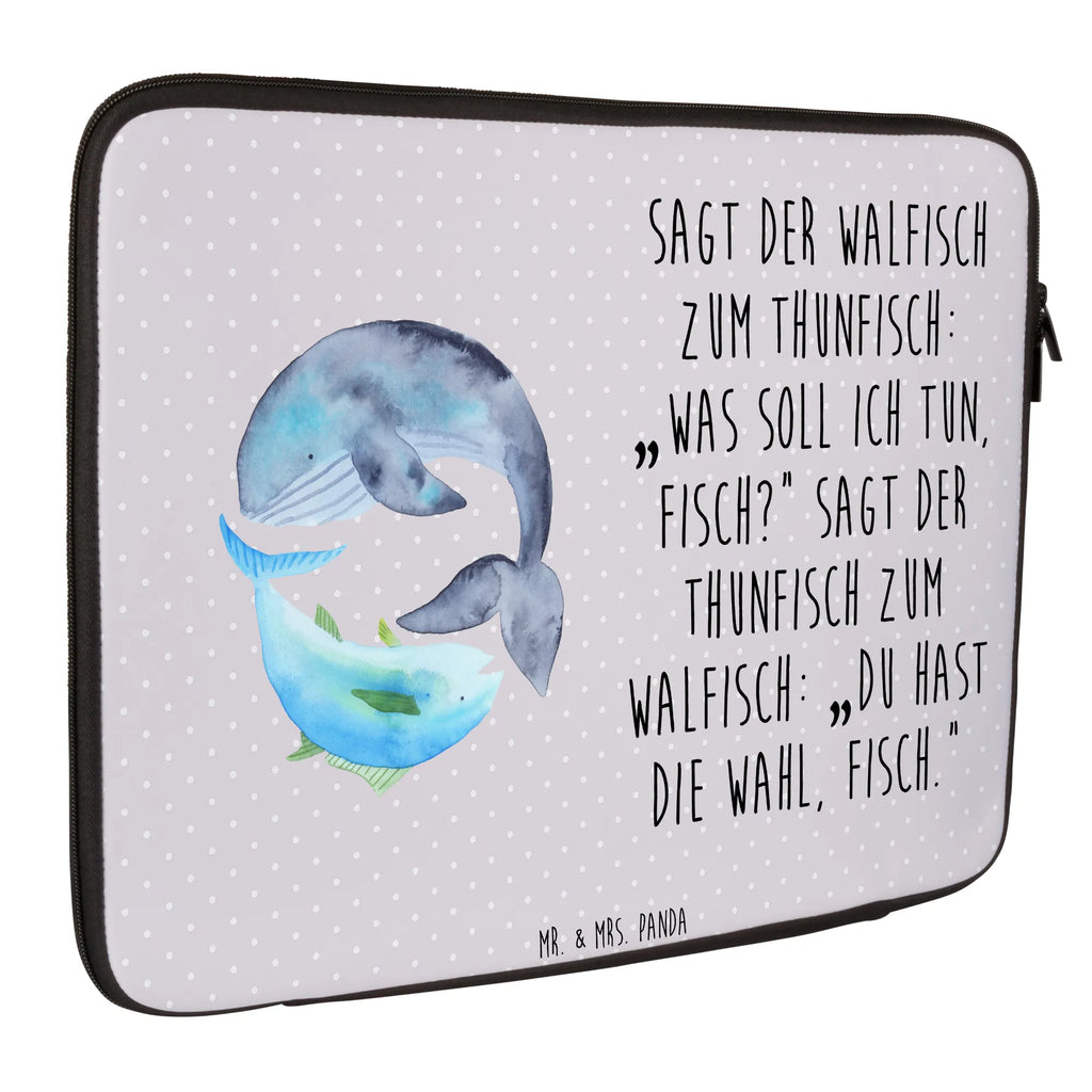 Notebook Tasche Walfisch Thunfisch Notebook Tasche, Laptop, Computertasche, Tasche, Notebook-Tasche, Notebook-Reisehülle, Notebook Schutz, Tiermotive, Gute Laune, lustige Sprüche, Tiere, Wal, Wahl, Tunfisch, Wortwitz lustig, Spruch lustig, Flachwitz, Witz, Spruch des Tages, Flachwitz Geschenk