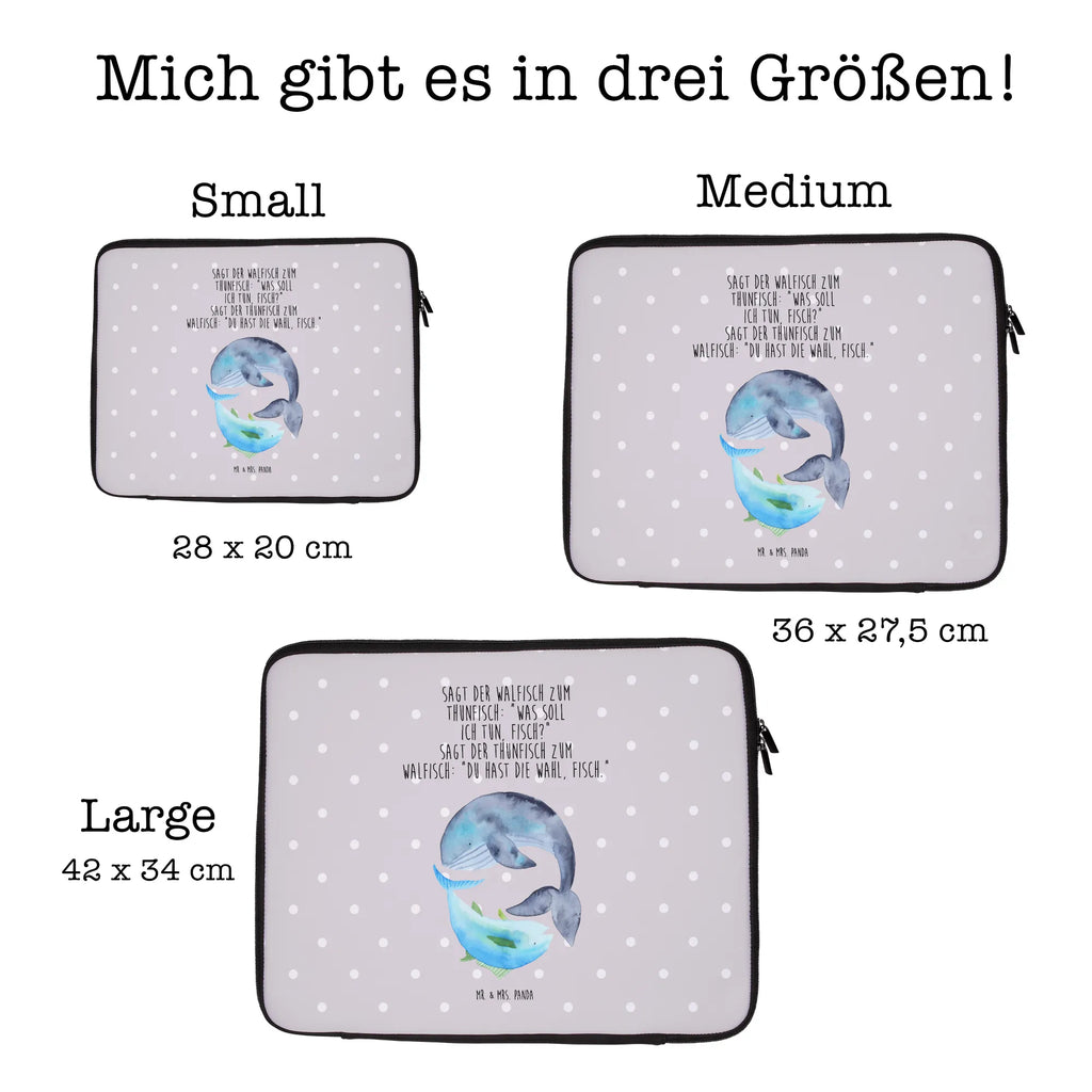 Notebook Tasche Walfisch Thunfisch Notebook Tasche, Laptop, Computertasche, Tasche, Notebook-Tasche, Notebook-Reisehülle, Notebook Schutz, Tiermotive, Gute Laune, lustige Sprüche, Tiere, Wal, Wahl, Tunfisch, Wortwitz lustig, Spruch lustig, Flachwitz, Witz, Spruch des Tages, Flachwitz Geschenk