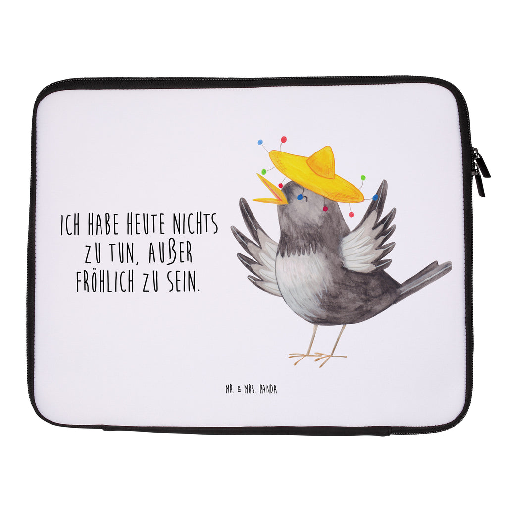 Notebook Tasche Rabe Sombrero Notebook Tasche, Laptop, Computertasche, Tasche, Notebook-Tasche, Notebook-Reisehülle, Notebook Schutz, Tiermotive, Gute Laune, lustige Sprüche, Tiere, Rabe, Vogel, Vögel, Spruch positiv, fröhlich sein, glücklich sein, Glück Spruch, froh, Elster, Motivation