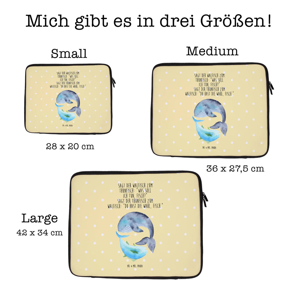 Notebook Tasche Walfisch Thunfisch Notebook Tasche, Laptop, Computertasche, Tasche, Notebook-Tasche, Notebook-Reisehülle, Notebook Schutz, Tiermotive, Gute Laune, lustige Sprüche, Tiere, Wal, Wahl, Tunfisch, Wortwitz lustig, Spruch lustig, Flachwitz, Witz, Spruch des Tages, Flachwitz Geschenk