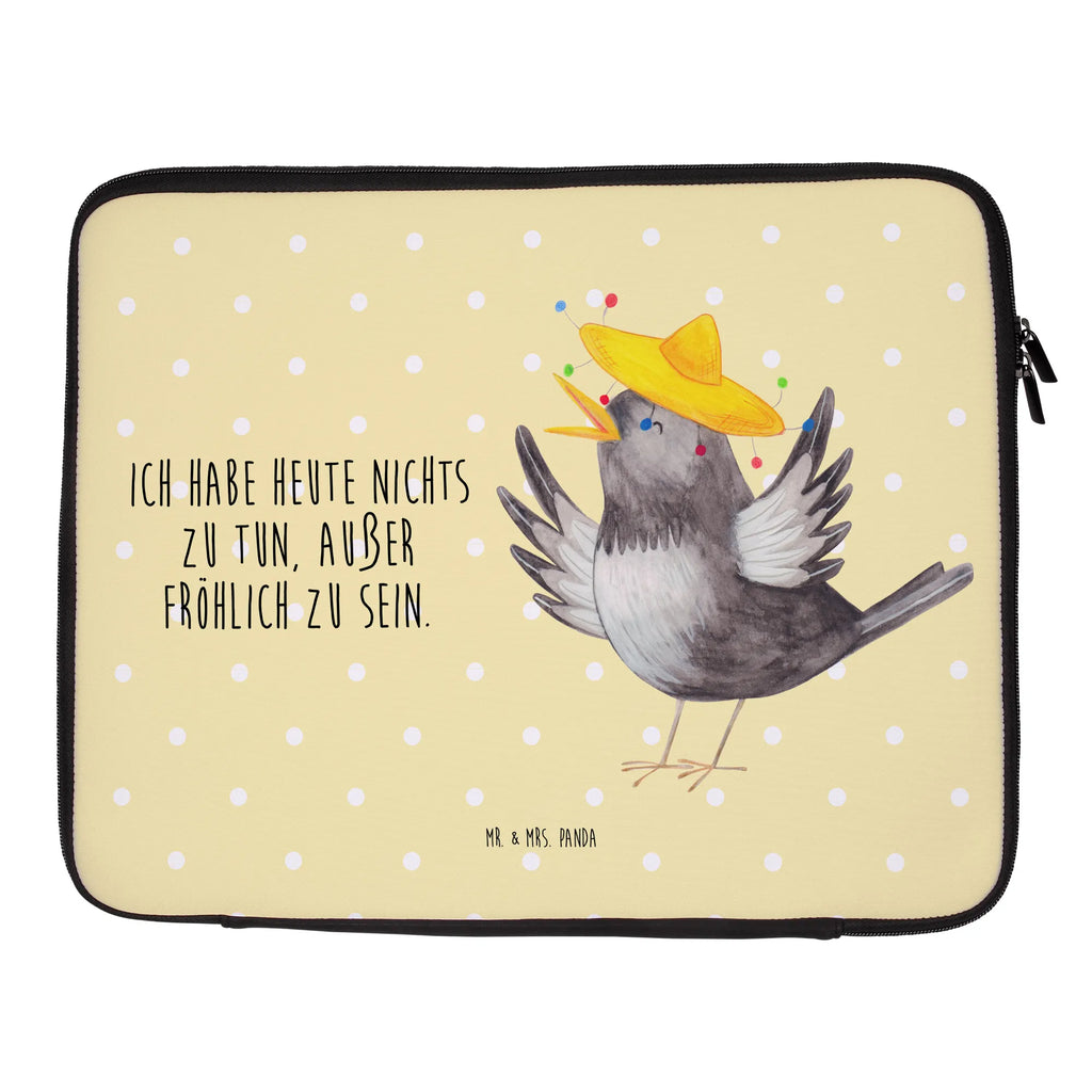 Notebook Tasche Rabe Sombrero Notebook Tasche, Laptop, Computertasche, Tasche, Notebook-Tasche, Notebook-Reisehülle, Notebook Schutz, Tiermotive, Gute Laune, lustige Sprüche, Tiere, Rabe, Vogel, Vögel, Spruch positiv, fröhlich sein, glücklich sein, Glück Spruch, froh, Elster, Motivation