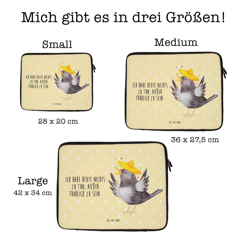 Notebook Tasche Rabe Sombrero Notebook Tasche, Laptop, Computertasche, Tasche, Notebook-Tasche, Notebook-Reisehülle, Notebook Schutz, Tiermotive, Gute Laune, lustige Sprüche, Tiere, Rabe, Vogel, Vögel, Spruch positiv, fröhlich sein, glücklich sein, Glück Spruch, froh, Elster, Motivation