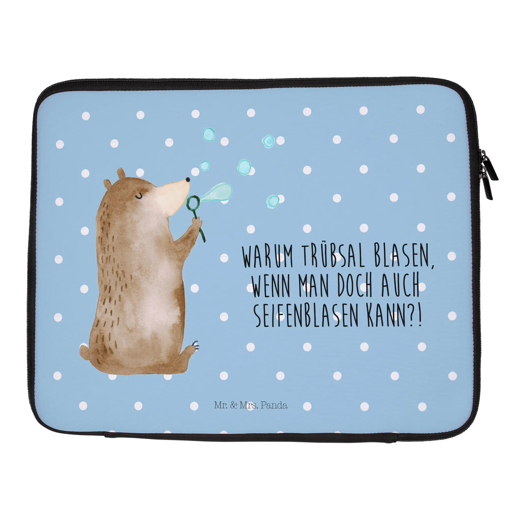 Notebook Tasche Bär Seifenblasen Notebook Tasche, Laptop, Computertasche, Tasche, Notebook-Tasche, Notebook-Reisehülle, Notebook Schutz, Bär, Teddy, Teddybär, Seifenblasen Bär Lustig Sein Glücklich Traurig Happy