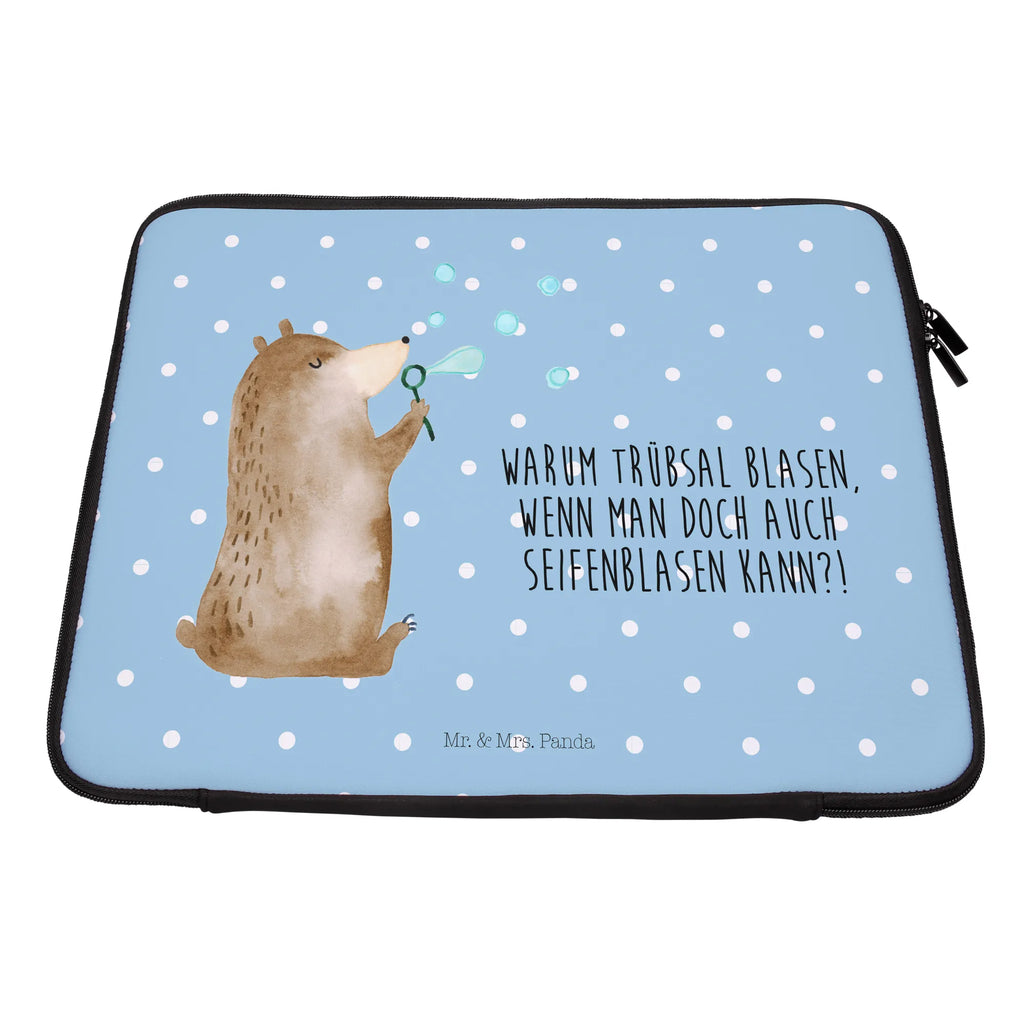 Notebook Tasche Bär Seifenblasen Notebook Tasche, Laptop, Computertasche, Tasche, Notebook-Tasche, Notebook-Reisehülle, Notebook Schutz, Bär, Teddy, Teddybär, Seifenblasen Bär Lustig Sein Glücklich Traurig Happy