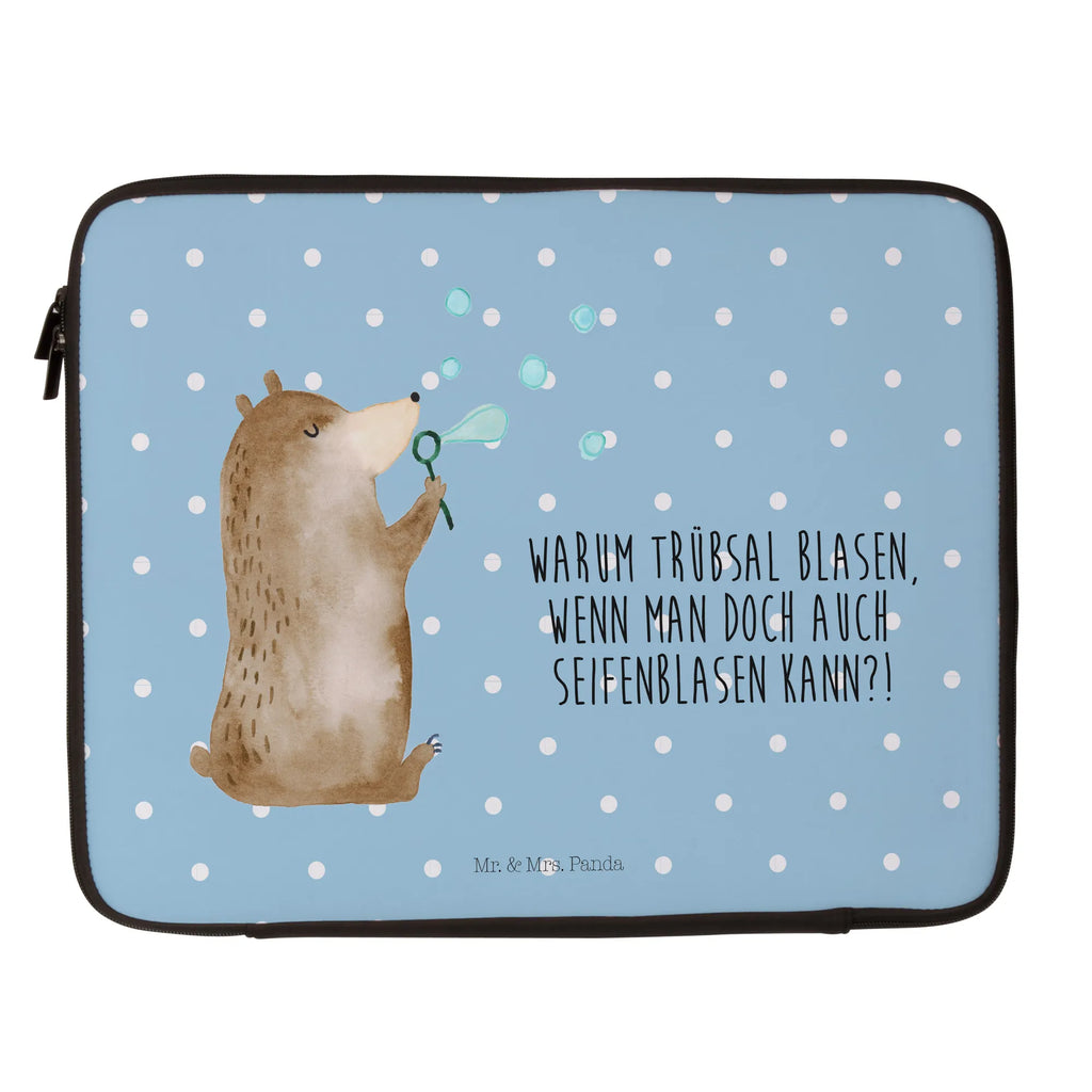 Notebook Tasche Bär Seifenblasen Notebook Tasche, Laptop, Computertasche, Tasche, Notebook-Tasche, Notebook-Reisehülle, Notebook Schutz, Bär, Teddy, Teddybär, Seifenblasen Bär Lustig Sein Glücklich Traurig Happy