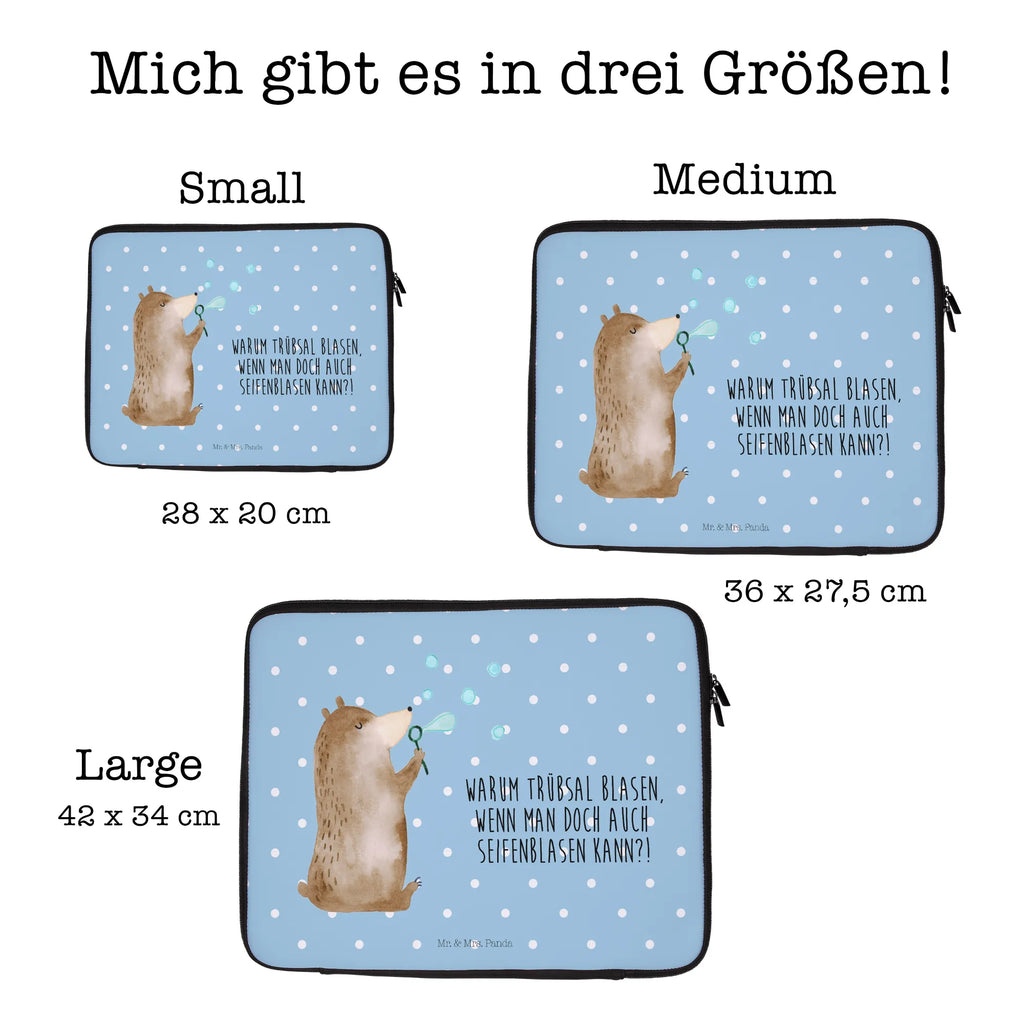 Notebook Tasche Bär Seifenblasen Notebook Tasche, Laptop, Computertasche, Tasche, Notebook-Tasche, Notebook-Reisehülle, Notebook Schutz, Bär, Teddy, Teddybär, Seifenblasen Bär Lustig Sein Glücklich Traurig Happy