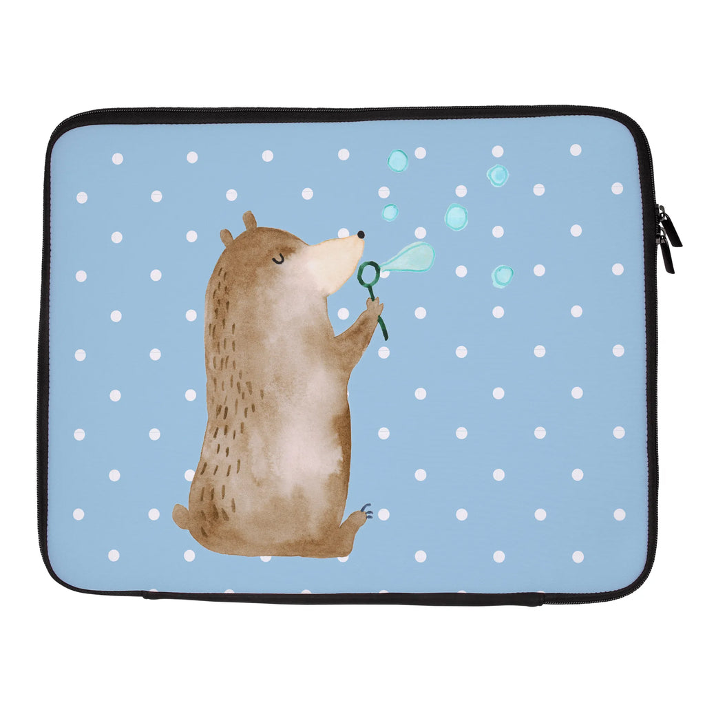 Notebook Tasche Bär Seifenblasen Notebook Tasche, Laptop, Computertasche, Tasche, Notebook-Tasche, Notebook-Reisehülle, Notebook Schutz, Bär, Teddy, Teddybär, Seifenblasen Bär Lustig Sein Glücklich Traurig Happy