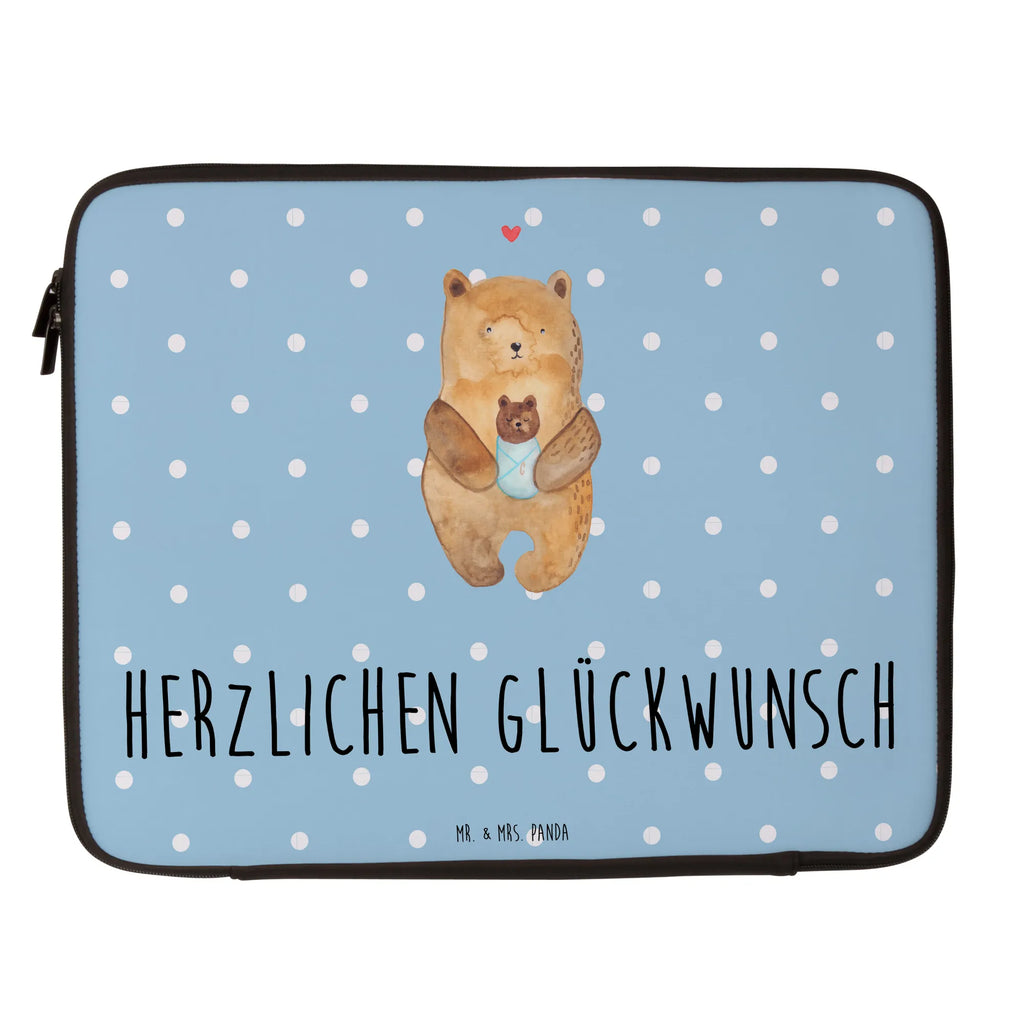 Notebook Tasche Bär Baby Notebook Tasche, Laptop, Computertasche, Tasche, Notebook-Tasche, Notebook-Reisehülle, Notebook Schutz, Bär, Teddy, Teddybär, Eltern, Mutter, Baby, Taufe, Geburt, Nichte, Neffe, Enkel, Enkelin, Täufling, Geburtstag, Glückwunsch