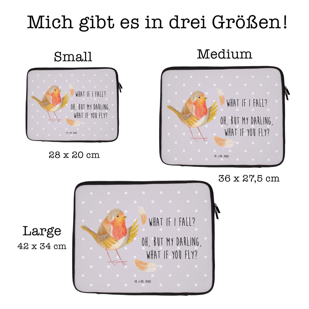 Notebook Tasche Rotkehlchen Federn Notebook Tasche, Laptop, Computertasche, Tasche, Notebook-Tasche, Notebook-Reisehülle, Notebook Schutz, Tiermotive, Gute Laune, lustige Sprüche, Tiere, What if i fall, Rotkehlchen, Spruch Motivation, Spruch Mut, Vogel, Motivation Sprüche, Motivationsbilder, fliegen