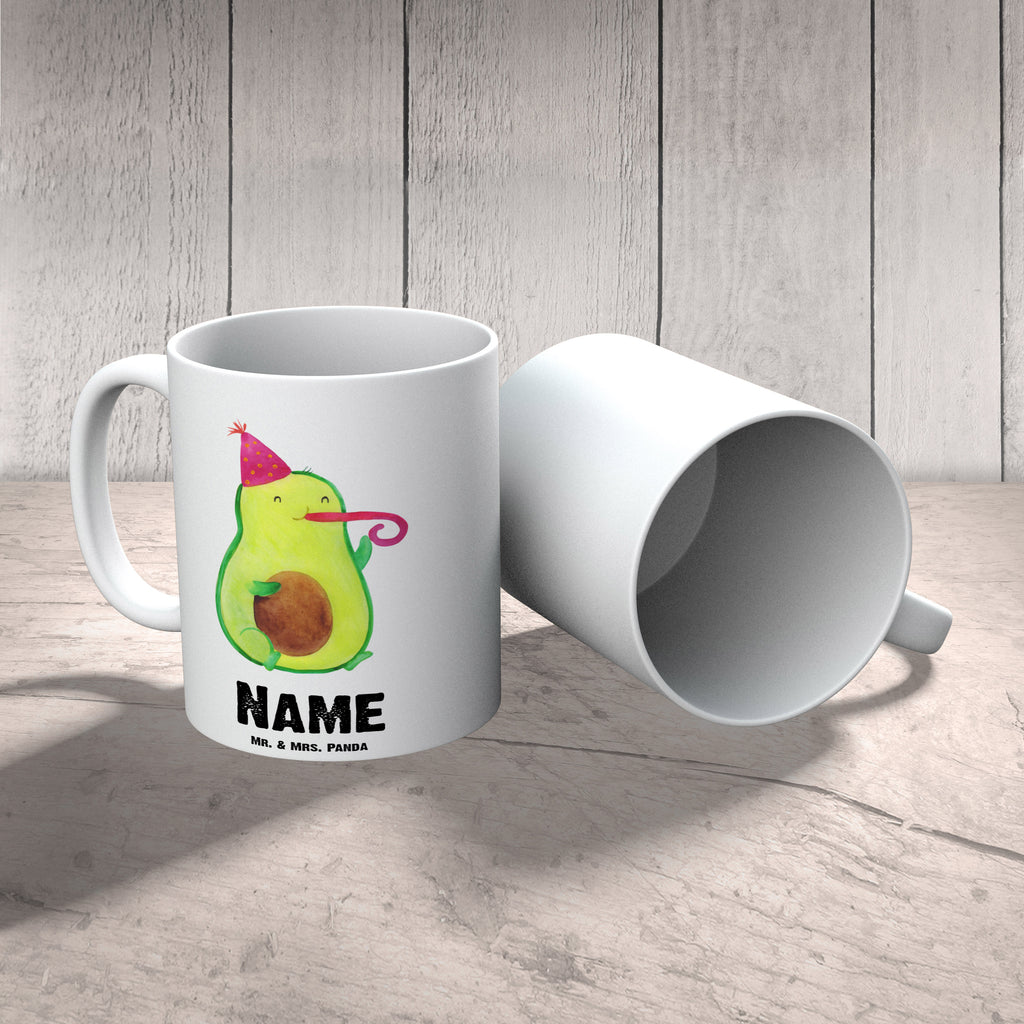 Personalisierte Tasse Avocado Party Time Personalisierte Tasse, Namenstasse, Wunschname, Personalisiert, Tasse, Namen, Drucken, Tasse mit Namen, Avocado, Veggie, Vegan, Gesund