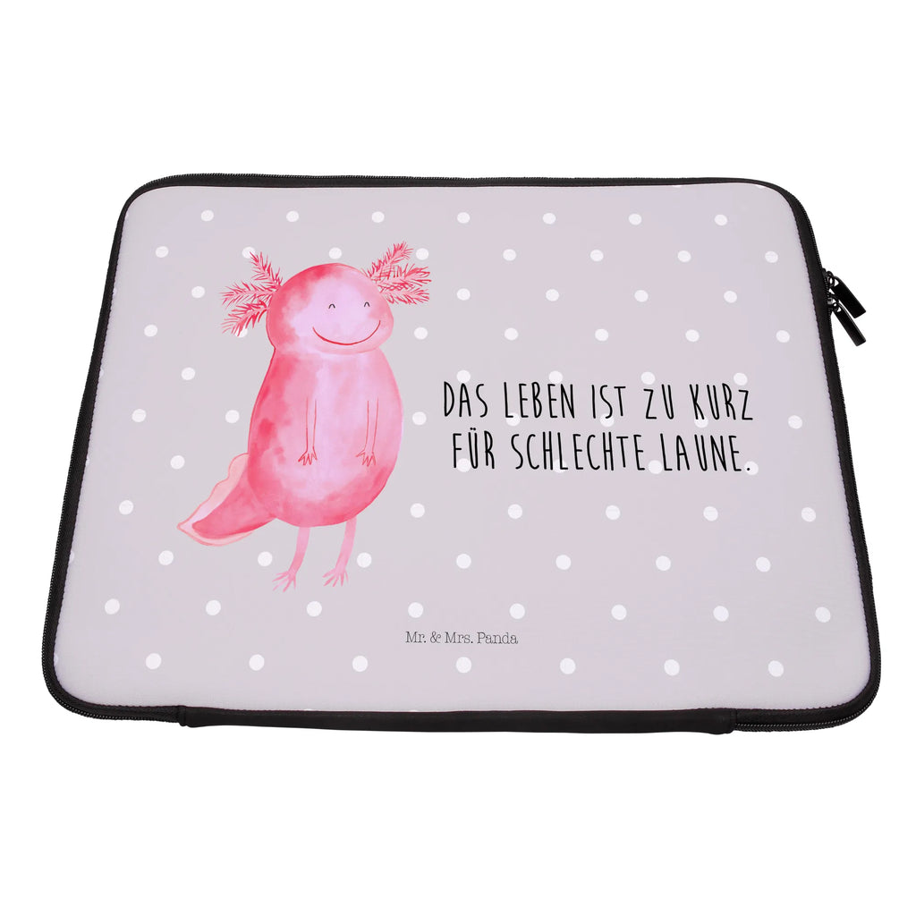 Notebook Tasche Axolotl Glücklich Notebook Tasche, Laptop, Computertasche, Tasche, Notebook-Tasche, Notebook-Reisehülle, Notebook Schutz, Axolotl, Molch, Axolot, Schwanzlurch, Lurch, Lurche, Motivation, gute Laune