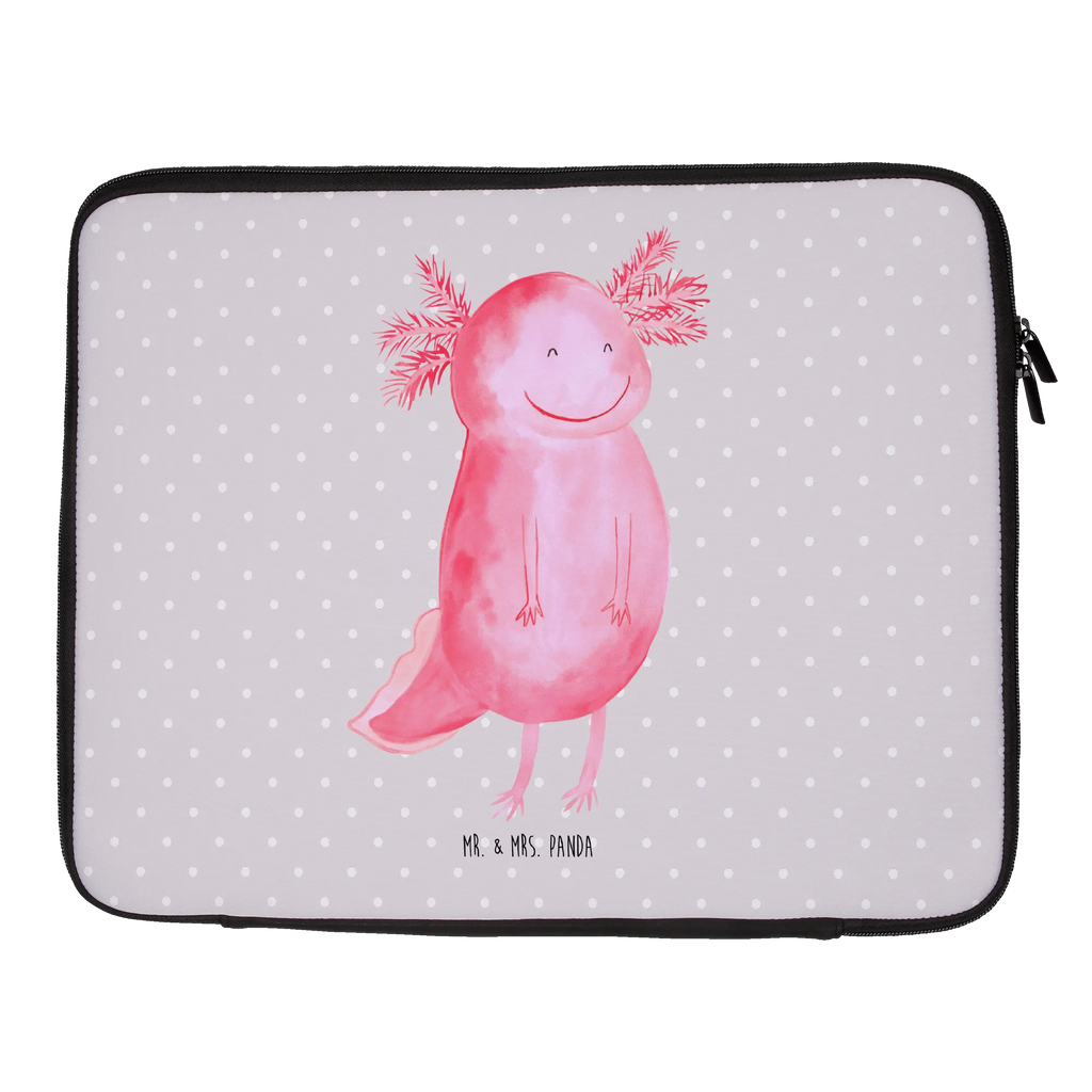 Notebook Tasche Axolotl Glücklich Notebook Tasche, Laptop, Computertasche, Tasche, Notebook-Tasche, Notebook-Reisehülle, Notebook Schutz, Axolotl, Molch, Axolot, Schwanzlurch, Lurch, Lurche, Motivation, gute Laune