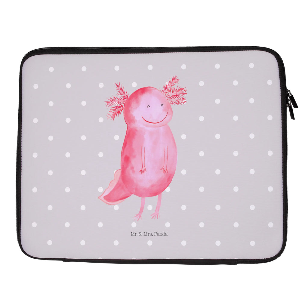 Notebook Tasche Axolotl Glücklich Notebook Tasche, Laptop, Computertasche, Tasche, Notebook-Tasche, Notebook-Reisehülle, Notebook Schutz, Axolotl, Molch, Axolot, Schwanzlurch, Lurch, Lurche, Motivation, gute Laune