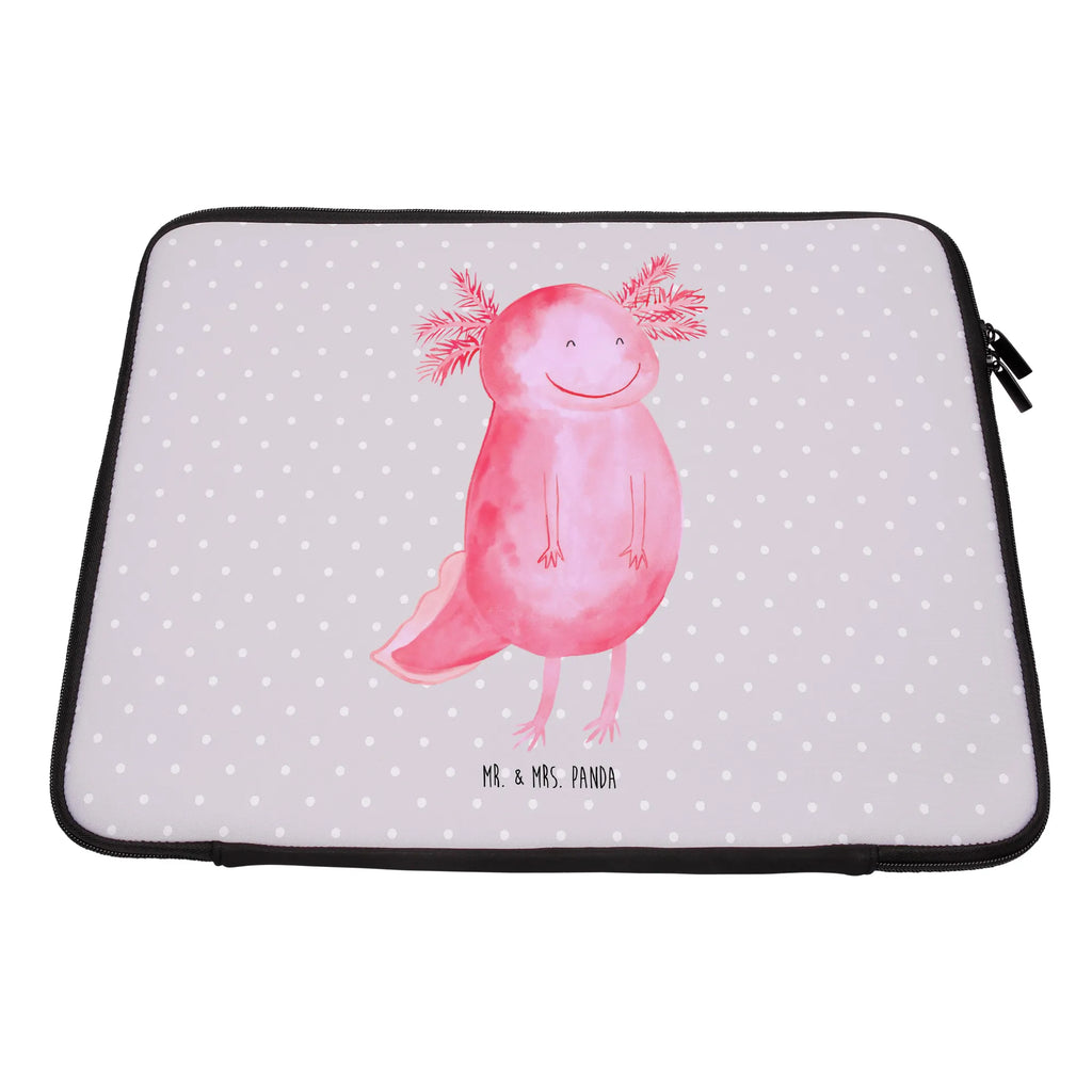 Notebook Tasche Axolotl Glücklich Notebook Tasche, Laptop, Computertasche, Tasche, Notebook-Tasche, Notebook-Reisehülle, Notebook Schutz, Axolotl, Molch, Axolot, Schwanzlurch, Lurch, Lurche, Motivation, gute Laune