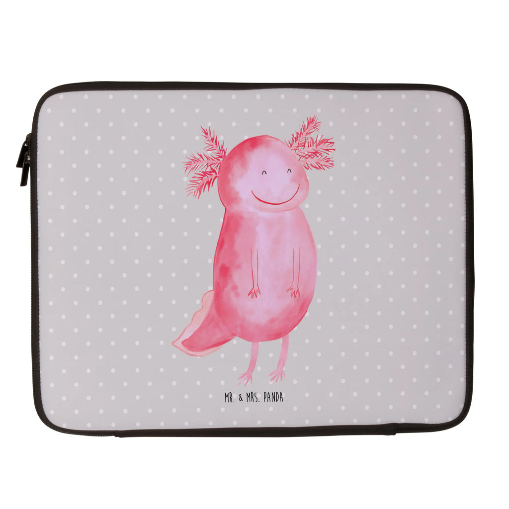 Notebook Tasche Axolotl Glücklich Notebook Tasche, Laptop, Computertasche, Tasche, Notebook-Tasche, Notebook-Reisehülle, Notebook Schutz, Axolotl, Molch, Axolot, Schwanzlurch, Lurch, Lurche, Motivation, gute Laune