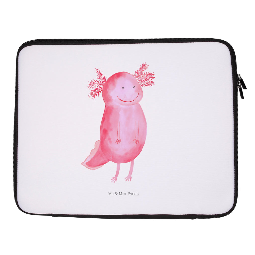 Notebook Tasche Axolotl Glücklich Notebook Tasche, Laptop, Computertasche, Tasche, Notebook-Tasche, Notebook-Reisehülle, Notebook Schutz, Axolotl, Molch, Axolot, Schwanzlurch, Lurch, Lurche, Motivation, gute Laune