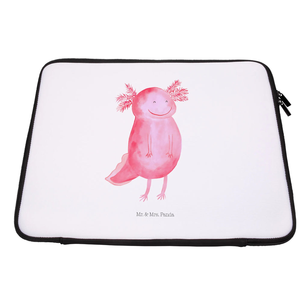 Notebook Tasche Axolotl Glücklich Notebook Tasche, Laptop, Computertasche, Tasche, Notebook-Tasche, Notebook-Reisehülle, Notebook Schutz, Axolotl, Molch, Axolot, Schwanzlurch, Lurch, Lurche, Motivation, gute Laune